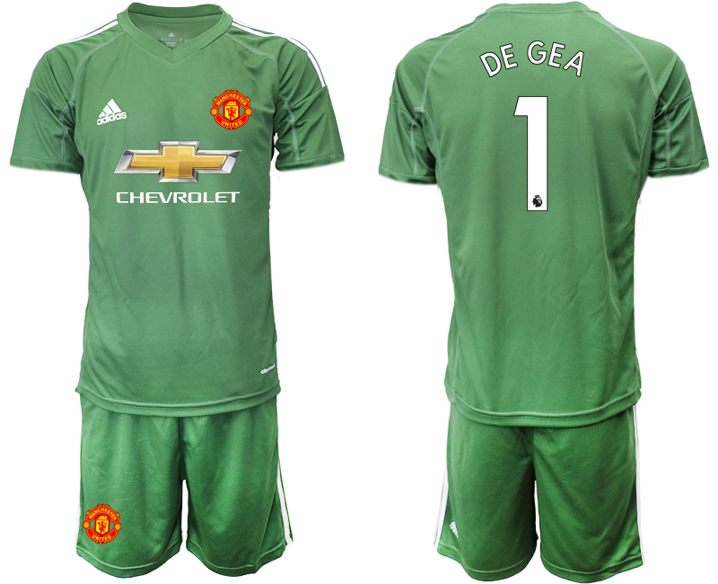 Men 2020-2021 club Manchester United green goalkeeper #1 Soccer Jerseys